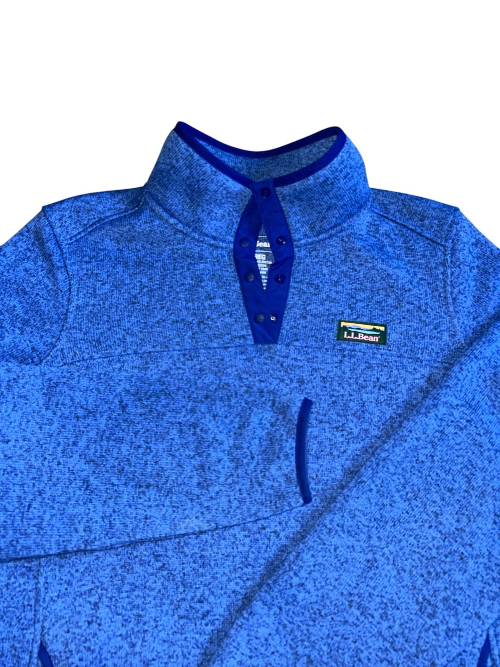 L.L. Bean Women's L.L.Bean Blue Sweater Fleece 1/4 Snap Pullover Size XL Preppy